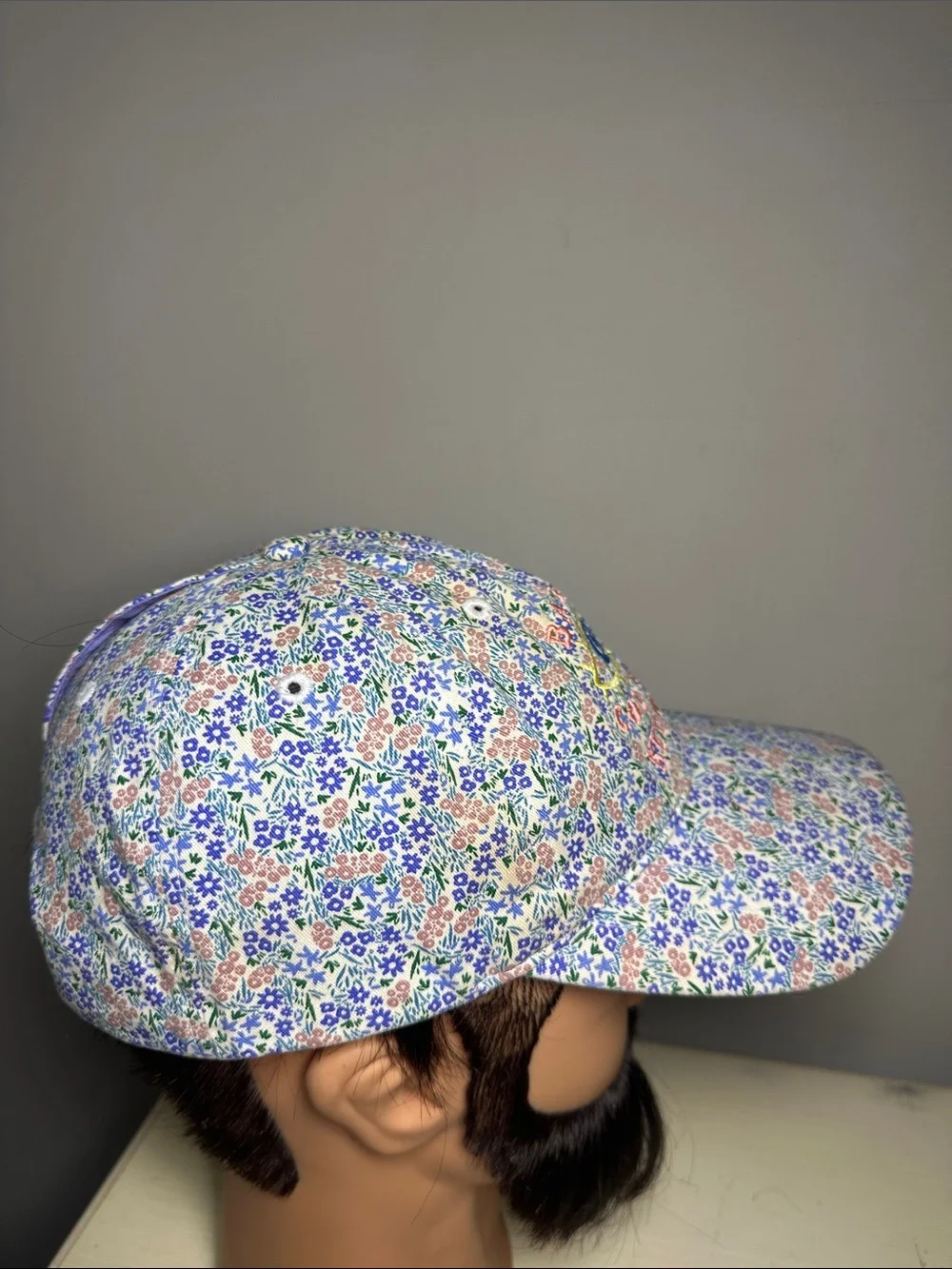 Baby's Coffee Key West eye embroidered floral baseball cap with pony-tail hole